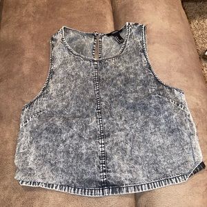 Denim cropped shirt